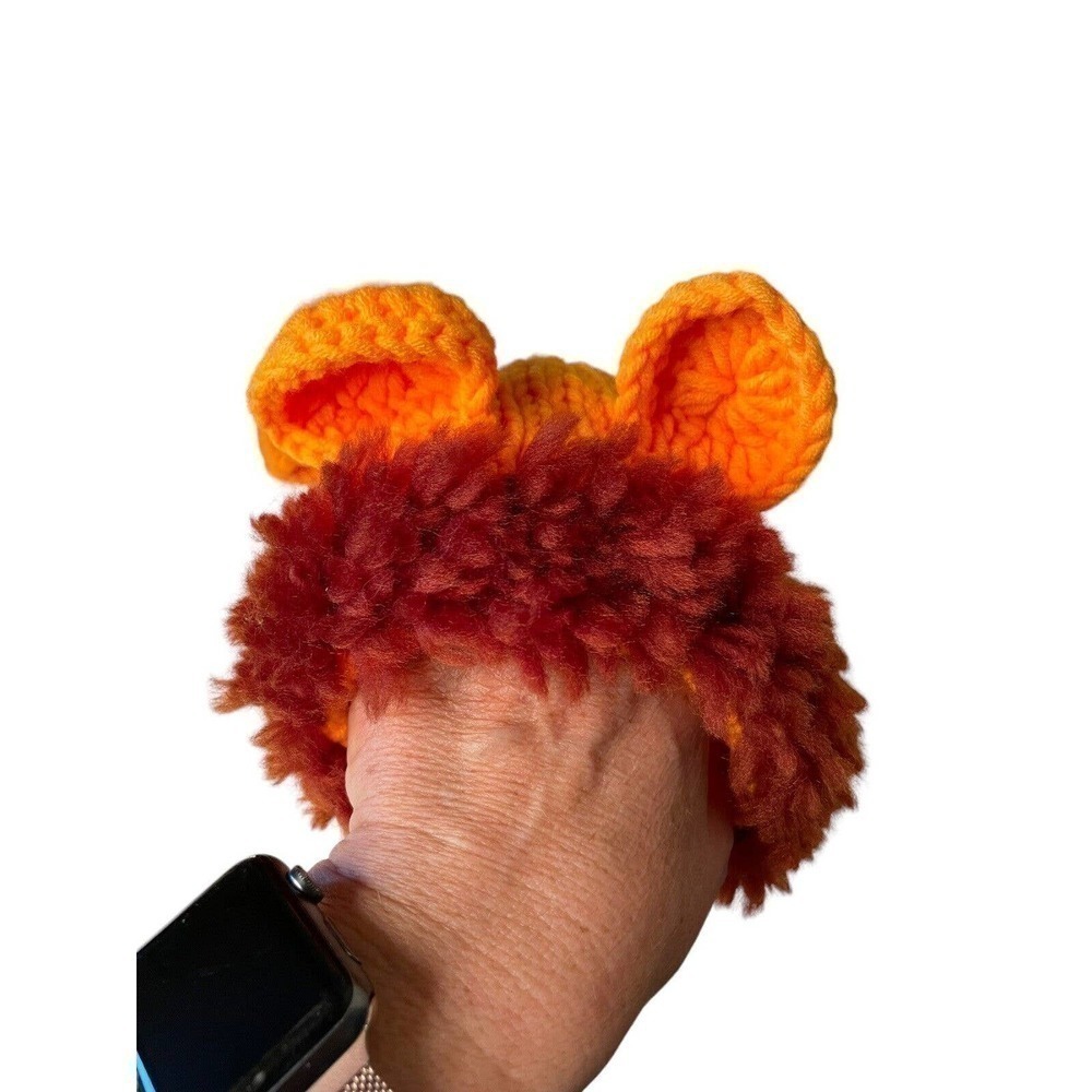 Newborn Photo Session Outfit Lion Costume Hand knit Baby Infant Hat Cap Pants - Picture 4 of 9